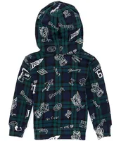 Polo Ralph Lauren Little Boys 2T-7 Long Sleeve Plaid Graphic Fleece Hoodie