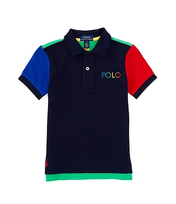 Polo Ralph Lauren Little Boys 2T-7 Short Sleeve Color Blocked Ombre-Logo Mesh Shirt