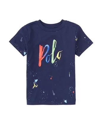 Polo Ralph Lauren Little Boys 2T-7 Short Sleeve Paint Splatter Logo Jersey T-Shirt