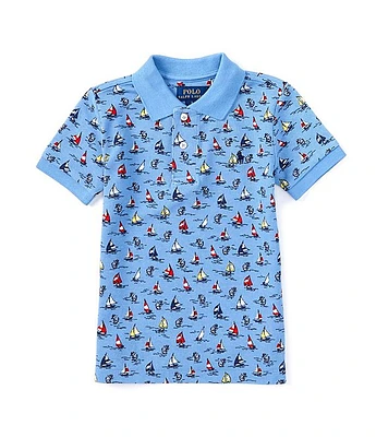 Polo Ralph Lauren Little Boys 2T-7 Short Sleeve Sailboat Print Mesh Shirt