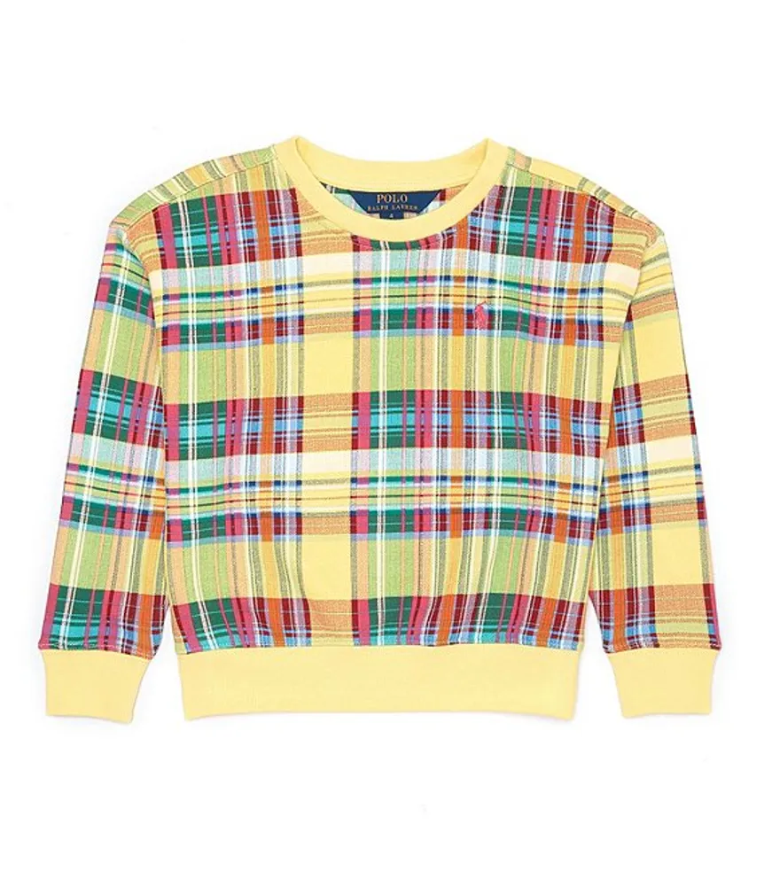 Polo Ralph Lauren Little Girls 2T-6X Long-Sleeve Plaid French Terry Sweatshirt