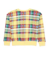 Polo Ralph Lauren Little Girls 2T-6X Long-Sleeve Plaid French Terry Sweatshirt