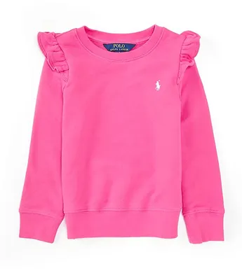 Polo Ralph Lauren Little Girls 2T-6X Long Sleeve Ruffled Terry Sweatshirt