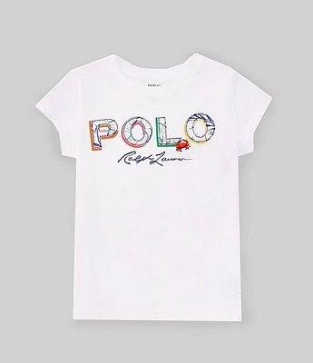 Polo Ralph Lauren Little Girls 2T-6X Short-Sleeve Tropical-Logo Jersey T-Shirt
