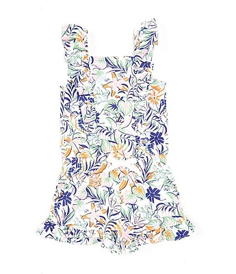 Polo Ralph Lauren Little Girls 2T-6X Tropical-Print Ruffled Romper