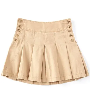 Polo Ralph Lauren Little Girls 2T-6X Side Button Pleated Twill Skirt