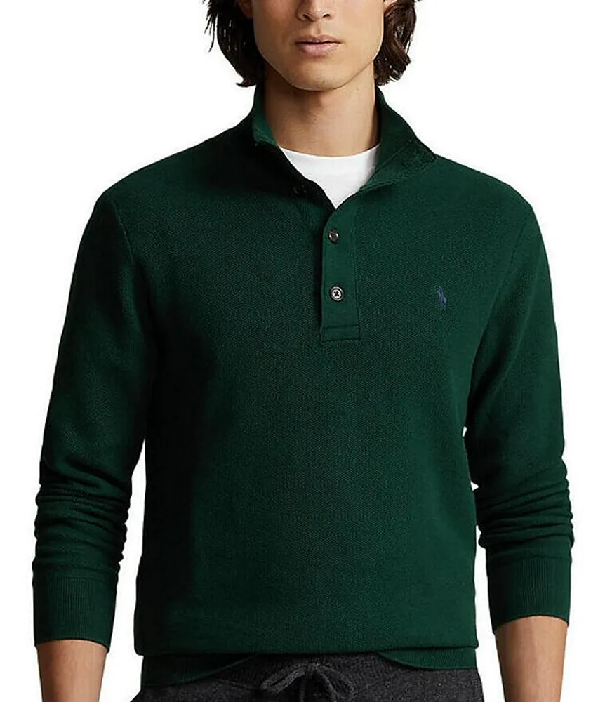 Polo Ralph Lauren Mesh-Knit Cotton Mock Neck Sweater