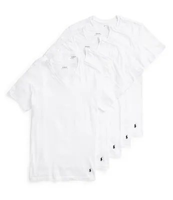 Polo Ralph Lauren Slim Fit Cotton V-Neck Undershirt 5-Pack