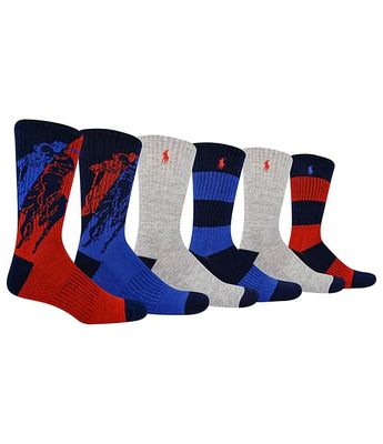 Polo Ralph Lauren Colorful Quarter Top Socks 6-Pack | Brazos Mall