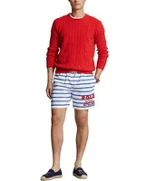 Polo Ralph Lauren Traveler Classic Fit Striped 5.75#double; Inseam Swim Trunks
