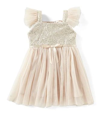 Popatu Baby Girls 12-24 Months Flutter-Sleeve Tulle Dress