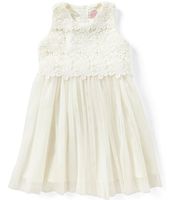 Popatu Baby Girls 12-24 Months Lace/Tulle Tie-Back Dress