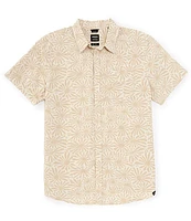 prAna Stimmersee Chalk High Tide Floral Short Sleeve Woven Shirt