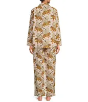 Printfresh Woven Bagheera Leopard Print Long Sleeve Notch Collar Pajama Set