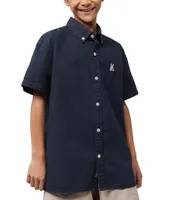 Psycho Bunny Little/Big Boys 5-20 Short Sleeve Alton Seersucker Shirt