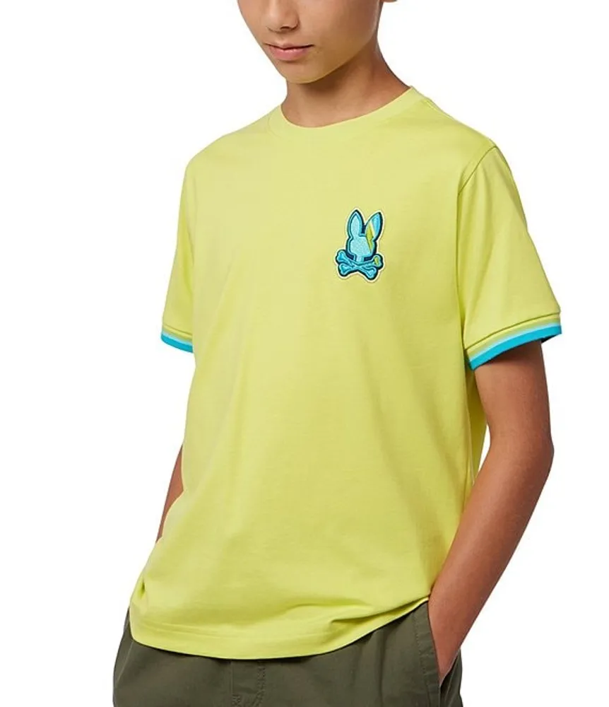 Psycho Bunny Little/Big Boys 5-20 Short Sleeve Apple Valley Sweater-Stitch  T-Shirt