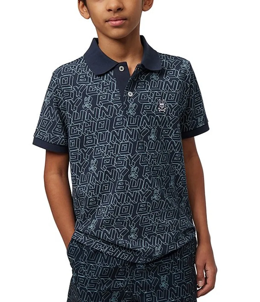 Psycho Bunny Little/Big Boys 5-20 Short Sleeve Dayton Print Polo Shirt