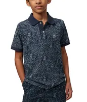 Psycho Bunny Little/Big Boys 5-20 Short Sleeve Dayton Print Polo Shirt