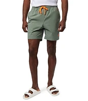 Psycho Bunny Malta Solid/Hydrochromic 5.75#double; Inseam Swim Trunks