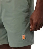 Psycho Bunny Malta Solid/Hydrochromic 5.75#double; Inseam Swim Trunks