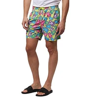 Psycho Bunny Maybrook Lightweight Allover 5.75#double; Inseam Swim Trunks