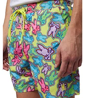 Psycho Bunny Maybrook Lightweight Allover 5.75#double; Inseam Swim Trunks