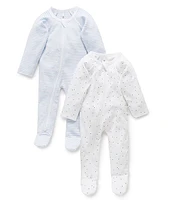 Purebaby Baby Boys Newborn-12 Months Zip Printed Coverall 2-Pack