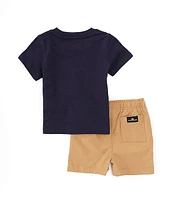 Quiksilver Baby Boys 12-24 Months Short-Sleeve Logo/Graphic Jersey T-Shirt & Solid Tech Shorts Set