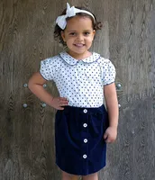 Rachel Riley Little/Big Girls 2-10 Cord Button Front Skirt