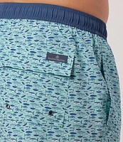 Rainforest Pool Of Fish Print 6#double; Inseam Swim Trunks