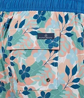 Rainforest Tropical Floral Print 6#double; Inseam Swim Trunks