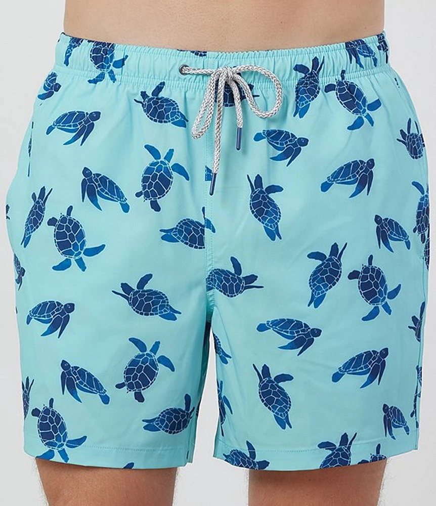 Rainforest Turtles of The Sea 6#double; Inseam Swim Trunks