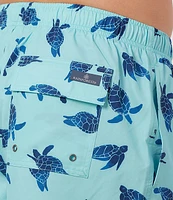 Rainforest Turtles of The Sea 6#double; Inseam Swim Trunks