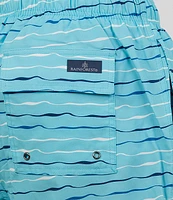 Rainforest Wavy Waters 6#double; Inseam Swim Trunks