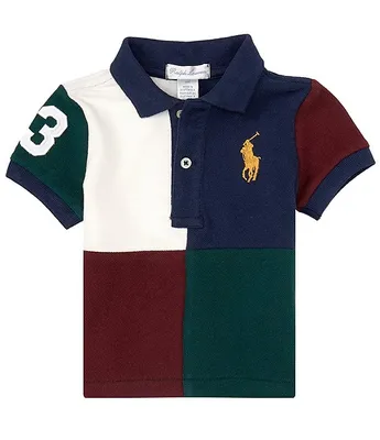 Ralph Lauren Baby Boys 3-24 Months Short Sleeve Color Block Big Pony Polo Shirt