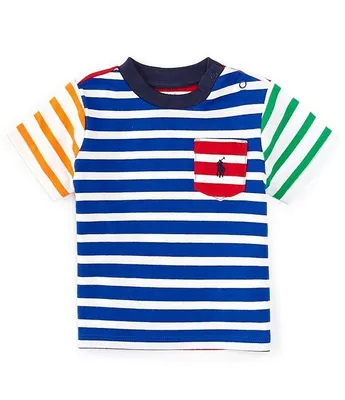 Ralph Lauren Baby Boys 3-24 Months Short Sleeve Color Block/Stripe T-Shirt