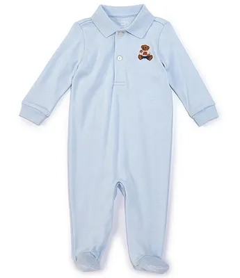 Ralph Lauren Baby Boys 3-9 Months Long-Sleeve Polo Bear Footed Coverall