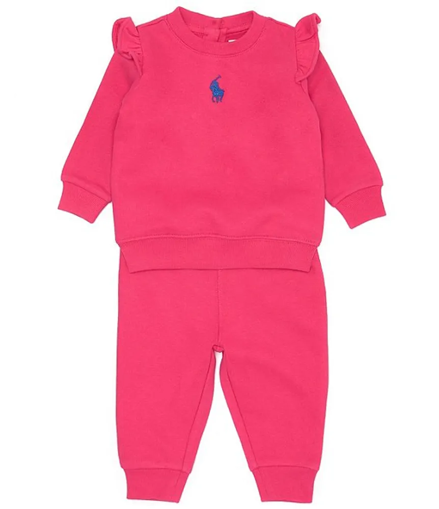 Ralph Lauren Baby Girls 3-24 Months Fleece Sweatshirt & Jogger Pant Set