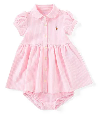 Ralph Lauren Baby Girls 3-24 Months Stripe Knit Oxford Dress & Bloomers Set