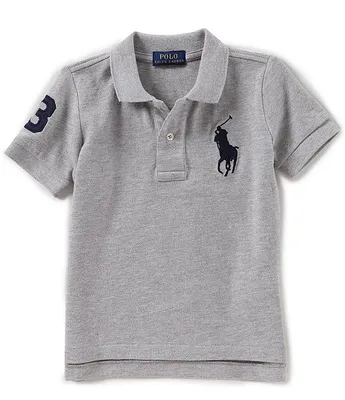 Polo Ralph Lauren Little Boys 2T-7 Short Sleeve Oversized Logo Classic Mesh Shirt