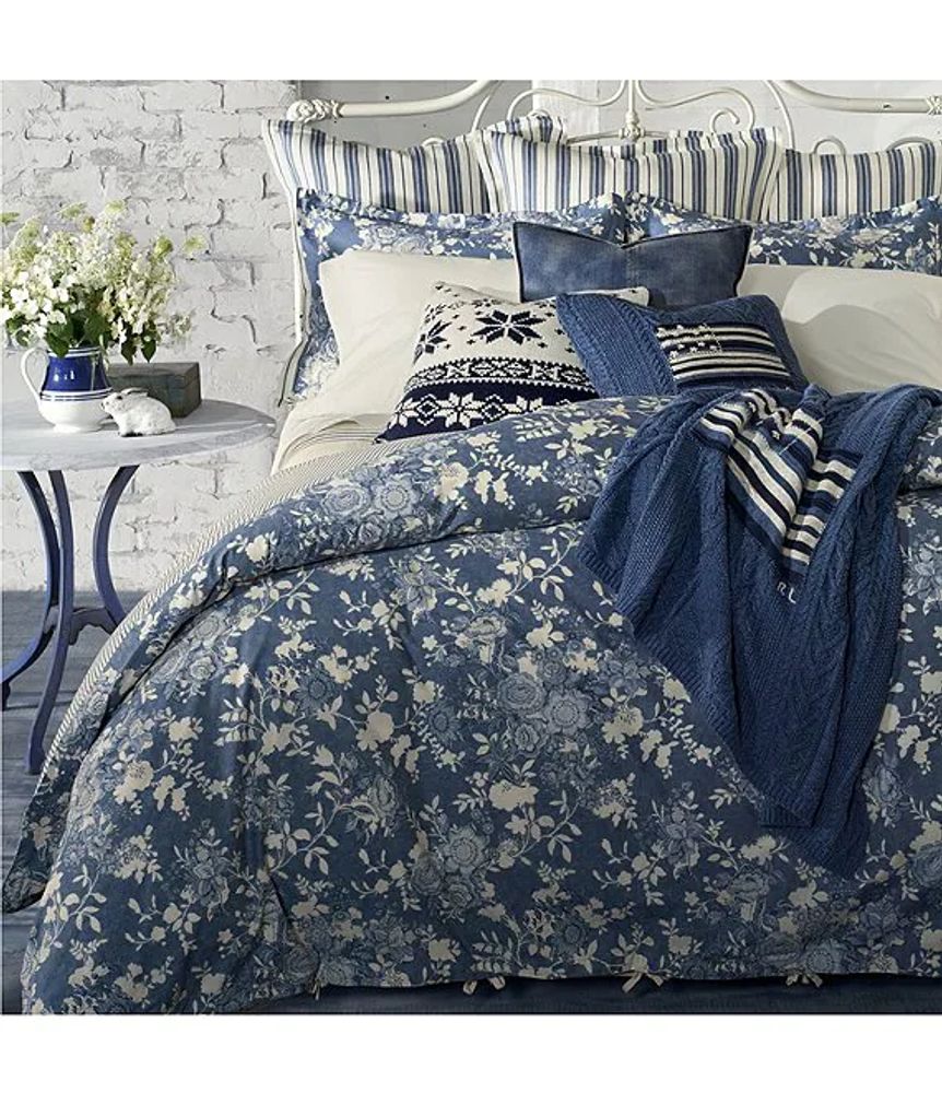 Ralph Lauren Indigo Cottage Floral Comforter | Brazos Mall