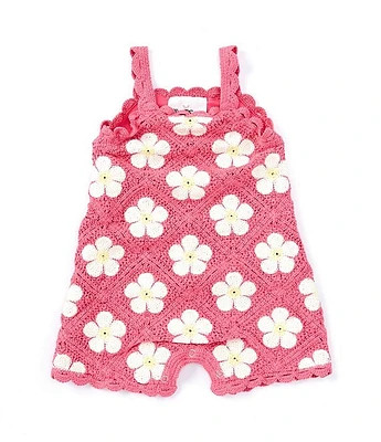 Rare Editions Baby Girls 3-24 Months Crocheted Daisy Romper