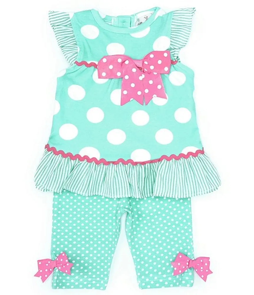 Rare Editions Baby Girls 3-24 Months Flutter-Sleeve Pin-Dotted