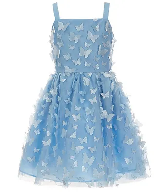 Rare Editions Big Girls 7-16 Sleeveless Allover Butterfly-Applique Fit-And-Flare Dress