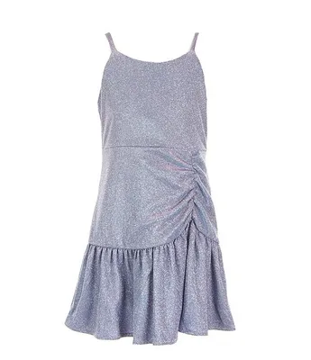 Rare Editions Big Girls 7-16 Sleeveless Ruched Asymmetrical-Hem Sheath Dress