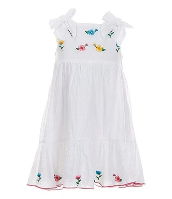 Rare Editions Little Girls 2T-6X Floral Embroidered Gauze Fit & Flare Dress