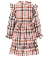 Rare Editions Little Girls 2T-6X Long Sleeve Plaid Fit And Flare Dress