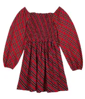 Rare Editions Little Girls 2T-6X Long Sleeve Twill Yarn Dye Plaid Dress
