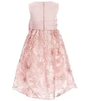 Rare Editions Little Girls 2T-6X Sleeveless Bow Waist Satin Soutache High Low Skirt Dress
