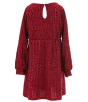 Rare Editions Little Girls 2T-6X Sleeveless Faux-Fur Vest & Long Sleeve Metallic A-Line Dress